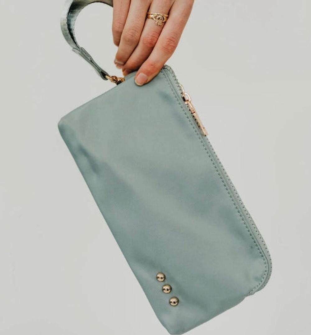 Cove Double Zip Nylon Wristlet Wallet | Gray